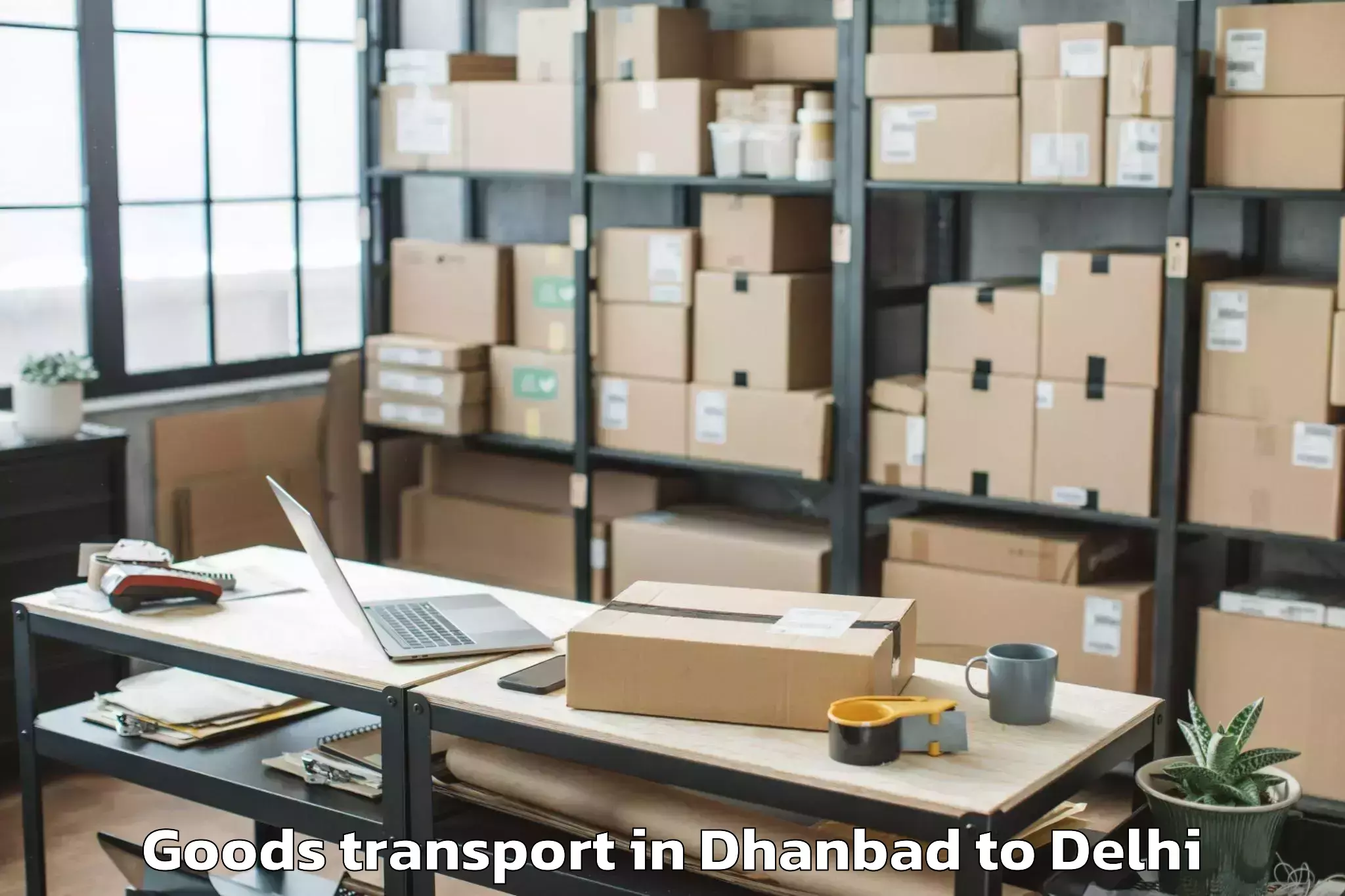 Expert Dhanbad to Chanakya Puri Goods Transport